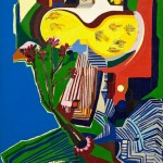 Autoportrait- Acrylique sur toile de jute - 100 x 130 cm - 1978