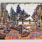 La baie de New York - Acrylique sur toile - 174 x 44 cm - 1995