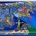 Les chevaux de bois - Acrylique sur bois et zinc - 60 x 42 cm - 1991