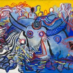 Le bœuf de Mèze - Acrylique sur jute - 120 x 89 cm - 1990