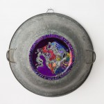 Baigneuse sur zinc - Huile sur zinc - Diamètre 34 cm - 1992